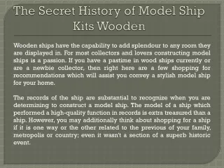 Model ship kits wooden