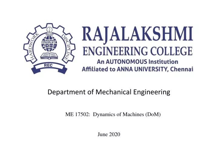 department of mechanical engineering