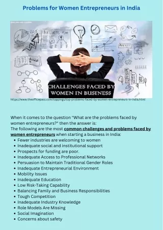 Problems for Women Entrepreneurs in India