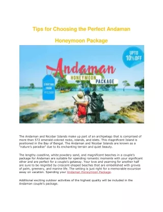 tips for choosing the perfect andaman