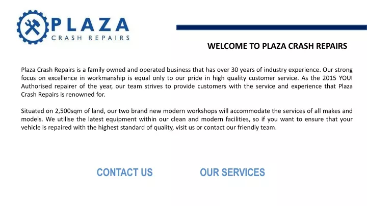 welcome to plaza crash repairs