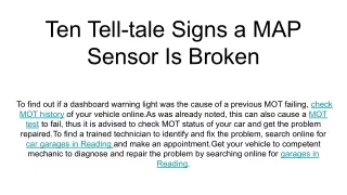 ten tell tale signs a map sensor is broken