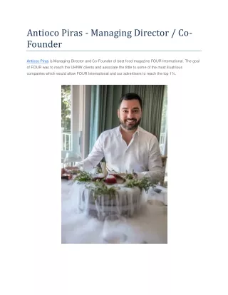 Antioco Piras — Managing Director / Co-Founder