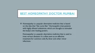Best Homeopathic Doctor Mumbai