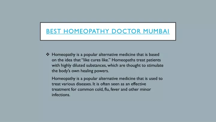best homeopathy doctor mumbai