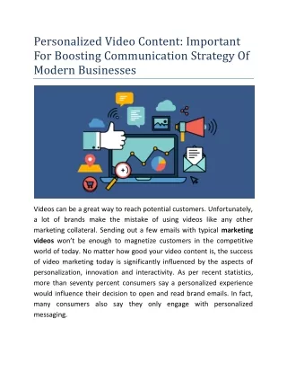 personalized video content important for boosting