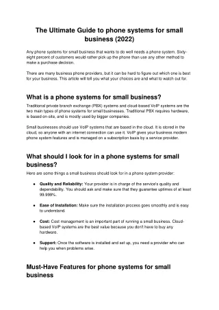 The Ultimate Guide to phone systems for small business (2022)