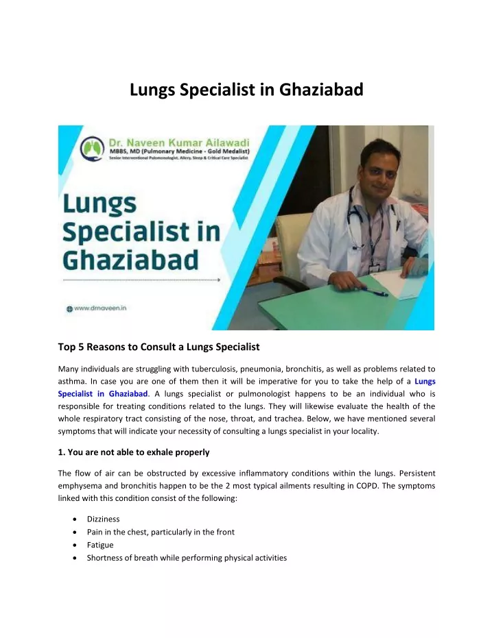 lungs specialist in ghaziabad