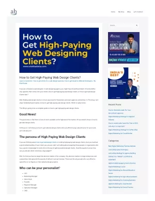 How to Get High-Paying Web Design Clients?