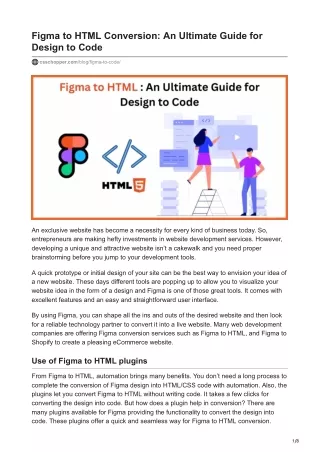 figma to html conversion an ultimate guide