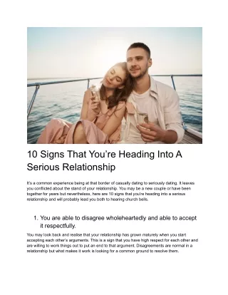 10 Signs That You’re Heading Into A Serious Relationship