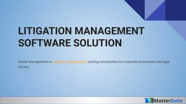 litigation management software solution