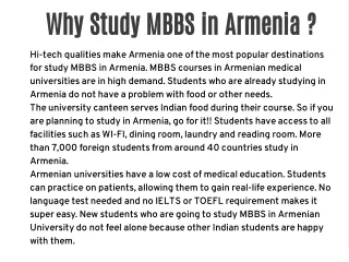 why study mbbs in armenia