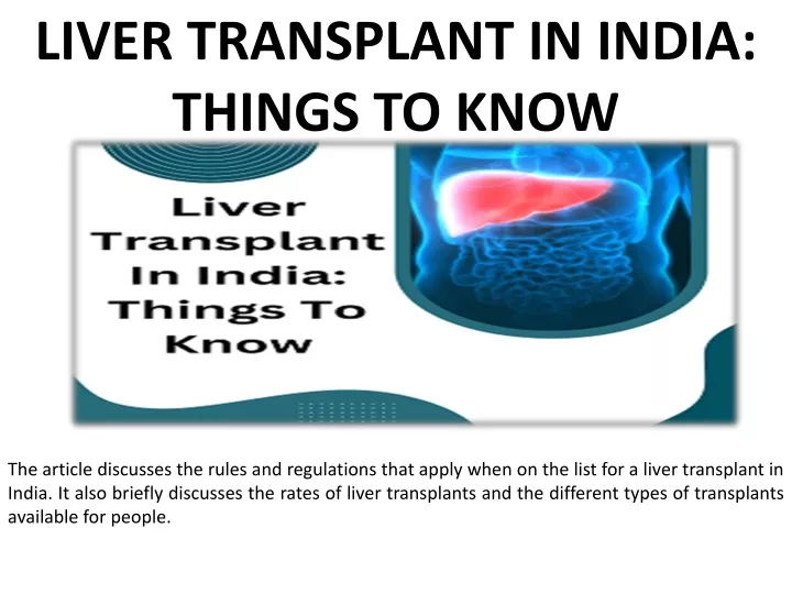 liver transplant in india things to know