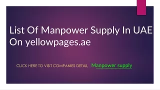 List Of Manpower Supply In UAE On yellowpages.ae