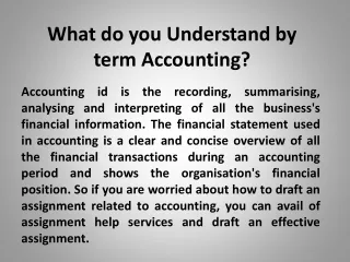 what do you understand by term accounting
