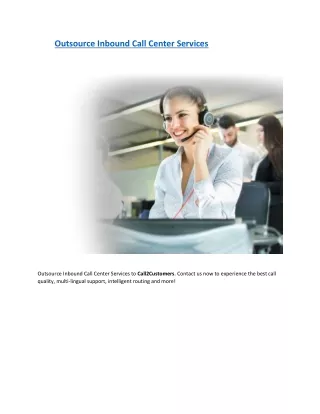 Outsource Inbound Call Center Services