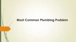 Most Common Plumbing Problem