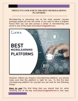 things to look for in the best microlearning
