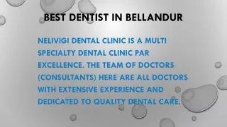 Best Dentist in Bellandur