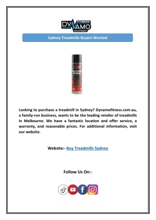 sydney treadmills buyers wanted
