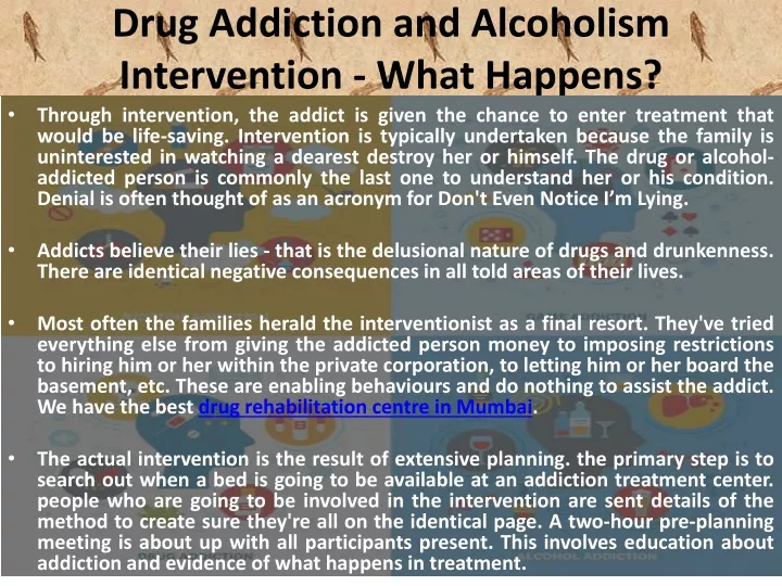 drug addiction and alcoholism intervention what happens