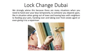 Lock Change Dubai
