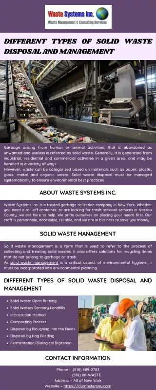 Different Types of Solid Waste Disposal and Management