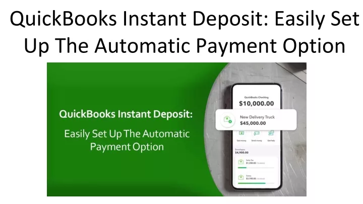 quickbooks instant deposit easily