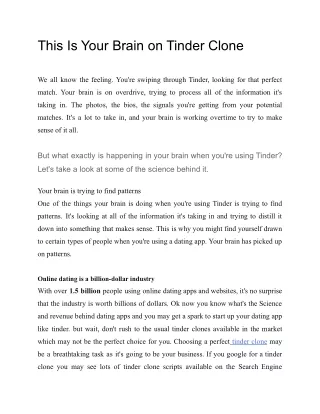 this is your brain on tinder clone