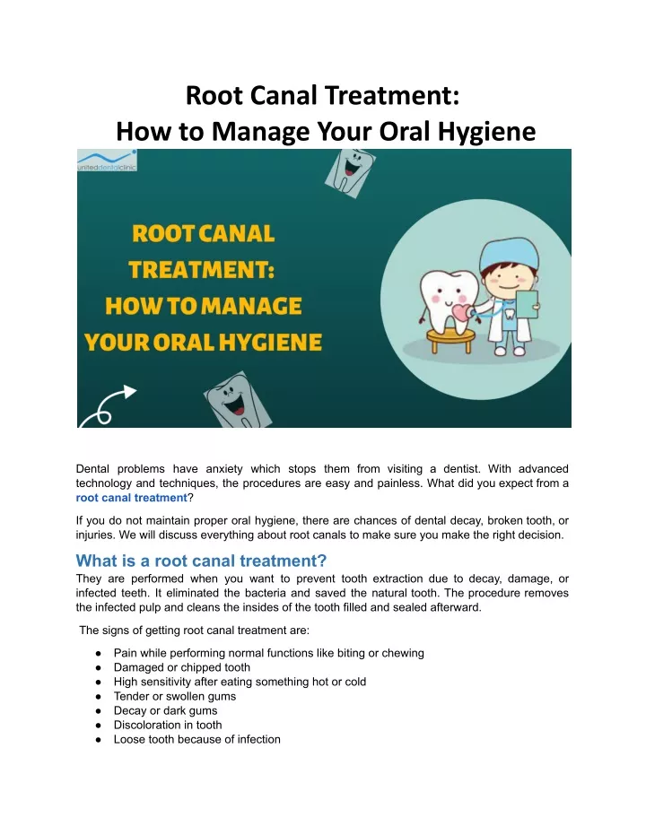 root canal treatment how to manage your oral