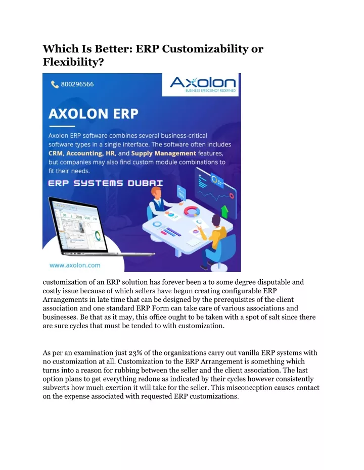 which is better erp customizability or flexibility