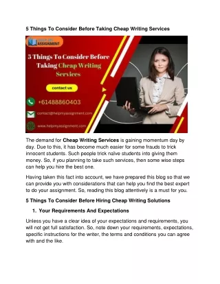 5 things to consider before taking cheap writing