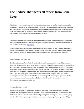 the reduce that beats all others from gem cove