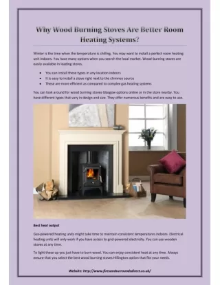 Wood Burning Stoves: The Better Room Heating Systems