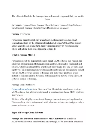 the ultimate guide to the forsage clone software
