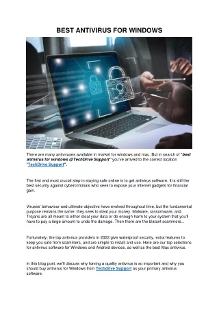 best antivirus for windows