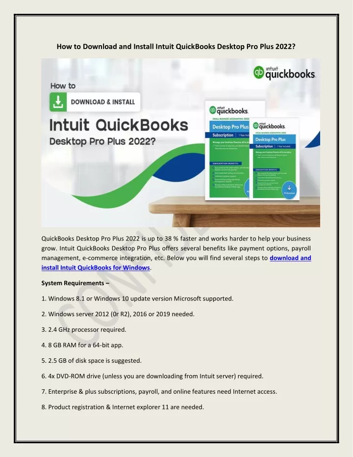 how to download and install intuit quickbooks