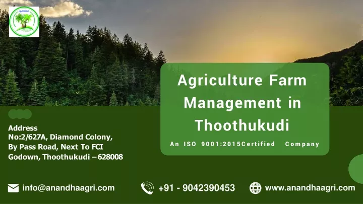 agriculture farm management in thoothukudi