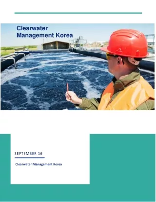 Environmental Issues Relating to Water in South Korea, by Clearwater Management