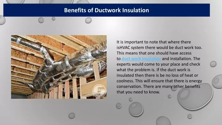 benefits of ductwork insulation