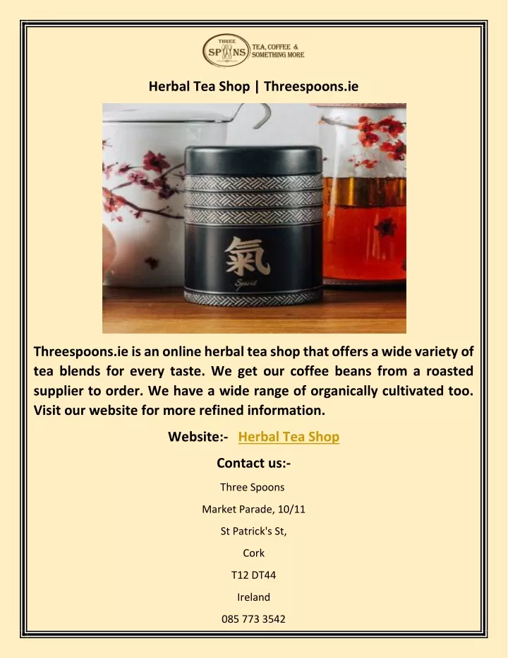 herbal tea shop threespoons ie