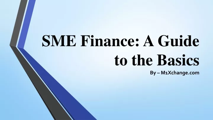 sme finance a guide to the basics