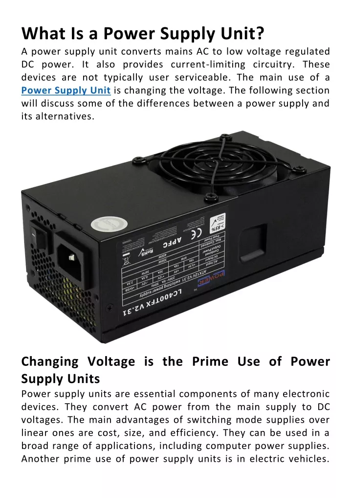 what is a power supply unit a power supply unit