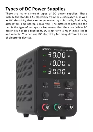 types of dc power supplies there are many