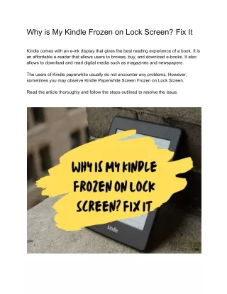 why is my kindle frozen on lock screen fix it
