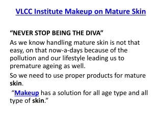 vlcc institute makeup on mature skin