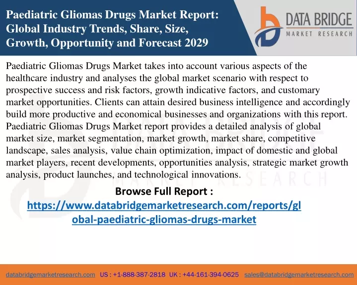paediatric gliomas drugs market report global