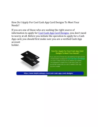 How Do I Apply For Cool Cash App Card Designs To Meet Your Needs