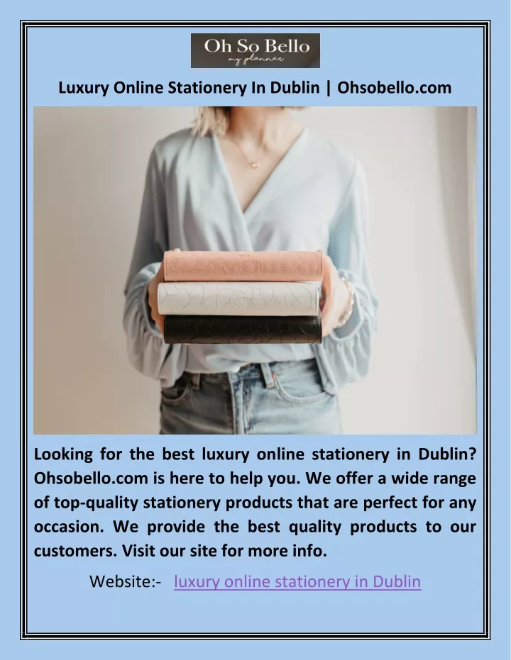 luxury online stationery in dublin ohsobello com